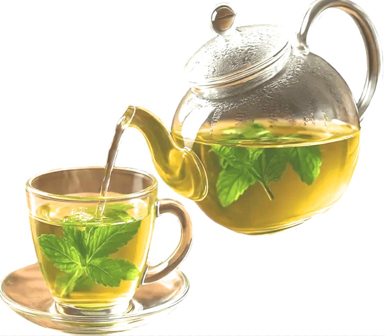Green Tea w/ Mint Pot